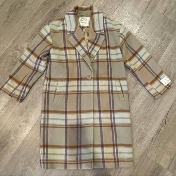 Aritzia Wilfred Plaid The Only Coat in Plaid Beige and Brown - Picture 5 of 12